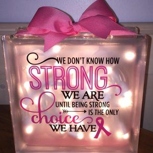 Breast Cancer lighted glass block